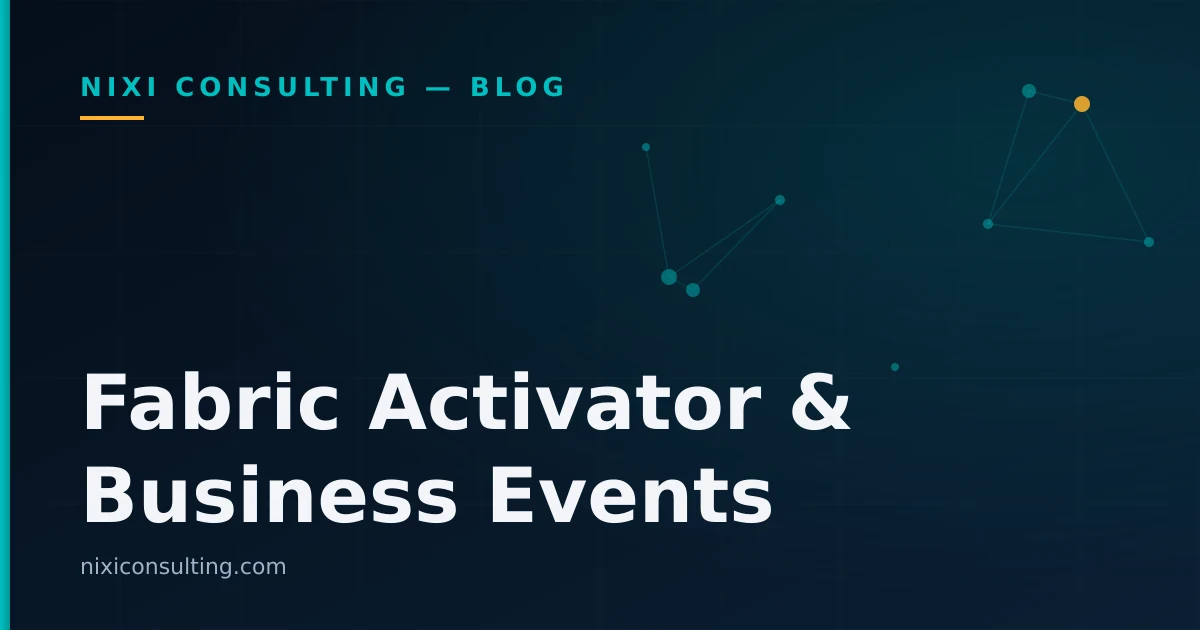 Fabric Activator turning a KPI threshold breach into a governed business event